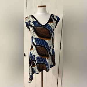 Anthropologie Ric Rac asymmetrical hem lightweight Blouse Top Large